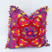 Indian Suzani Floral Embroidery Decorative Cushion Cover– CraftJaipur